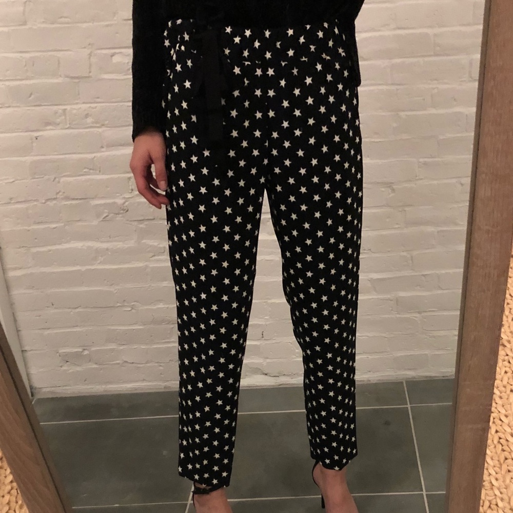 J. Crew star print elastic waist trouser sz 4